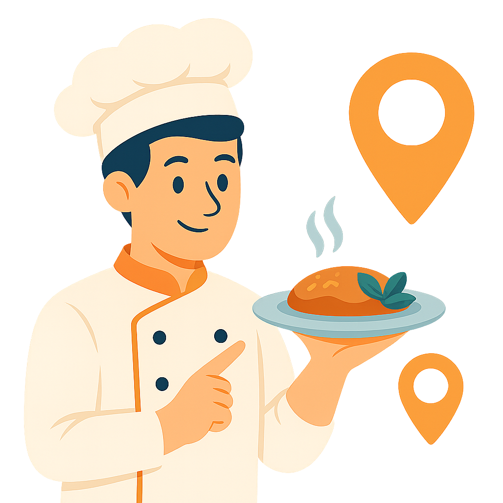 Chef presenting food